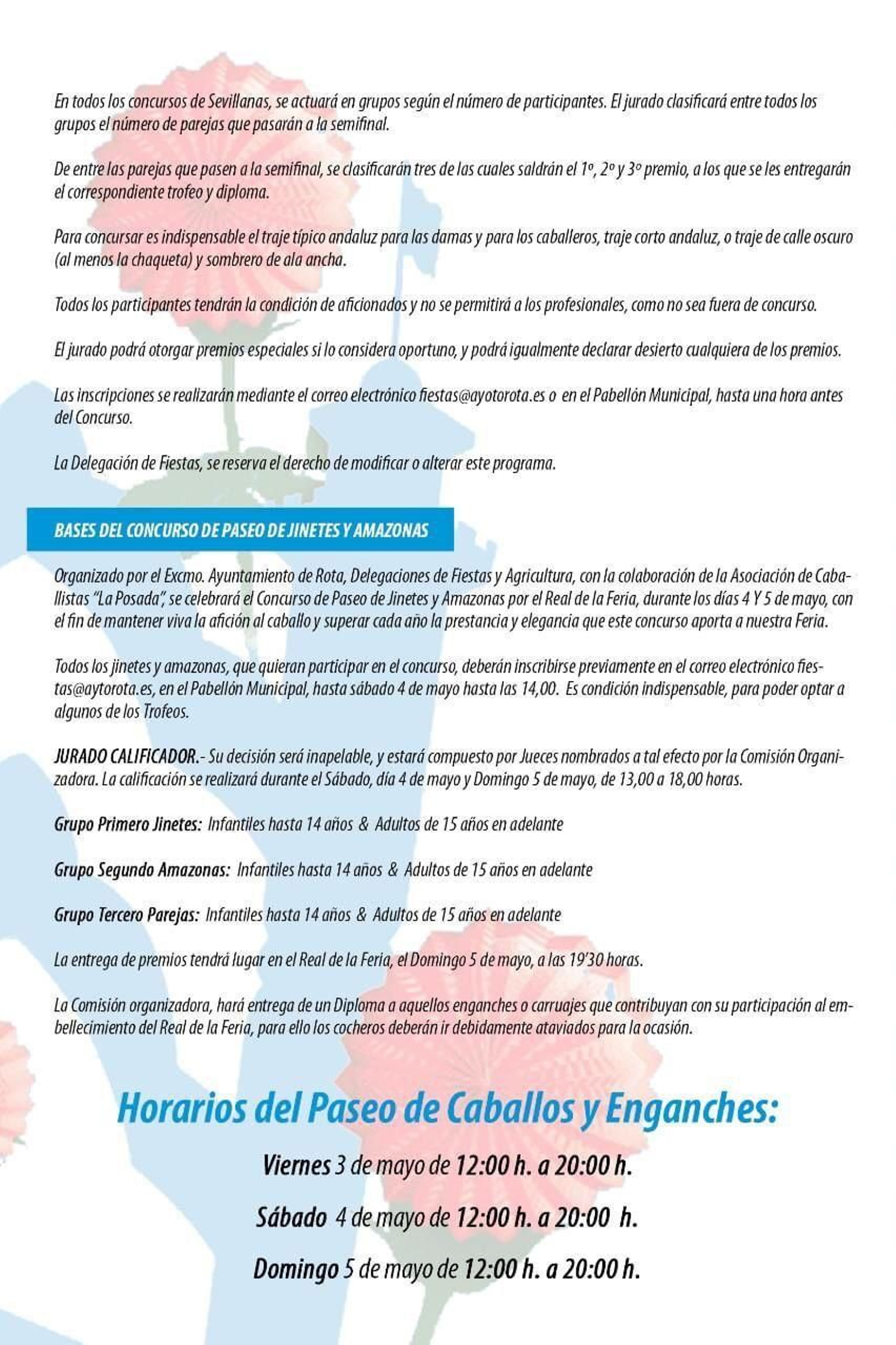 Información sobre la Feria de la Primavera de Rota 2024.