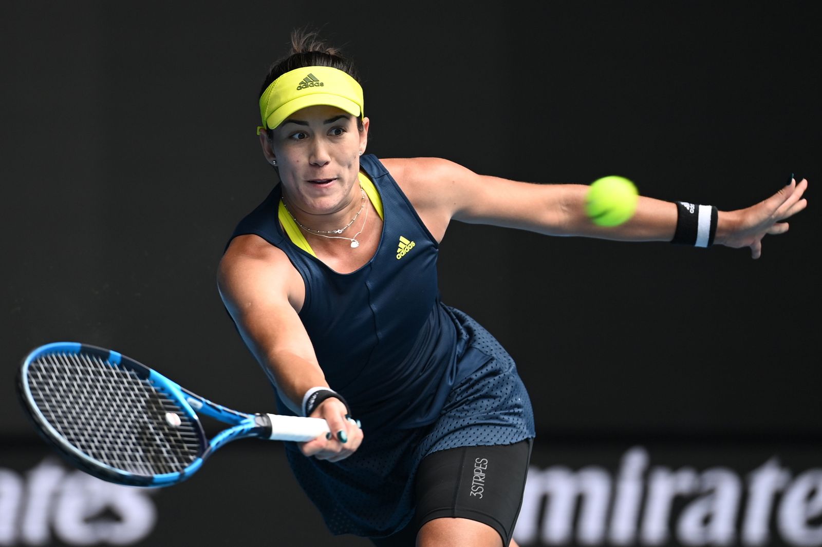 Muguruza, al resto durante el partido ante la japonesa Osaka