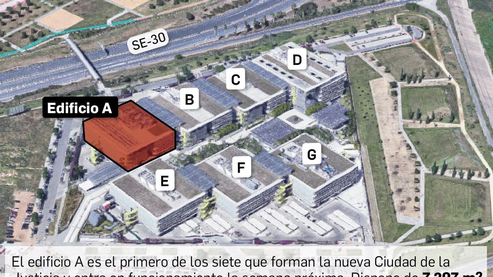 Ordenación del espacio de la nueva Ciudad de la Justicia.