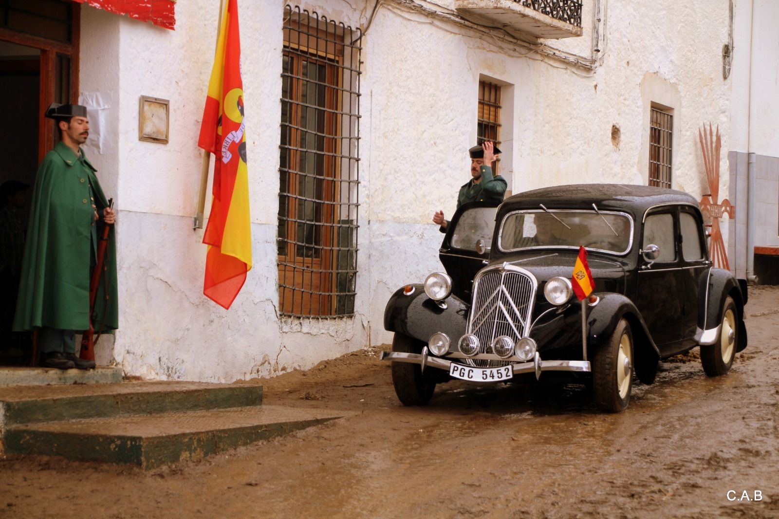 Una escena del rodaje de ‘El Interrogatorio’ que se ha llevado a cabo en Serón.