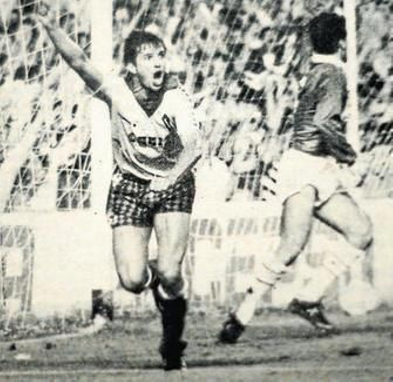 Jose corre tras marcar el gol que igualaba en 1991 el 1-0 de Málaga.