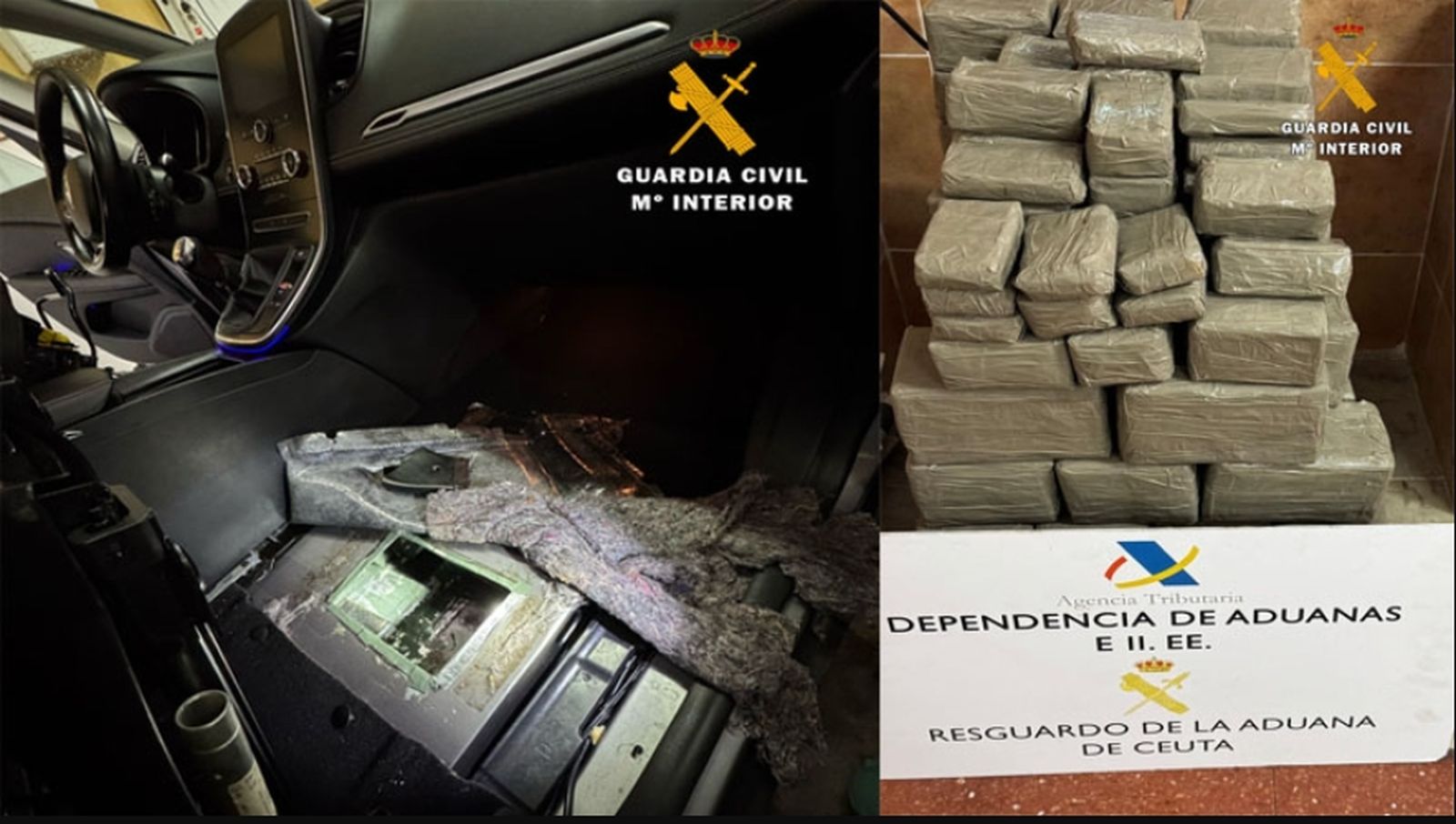 La intervención de la Guardia Civil de Ceuta.