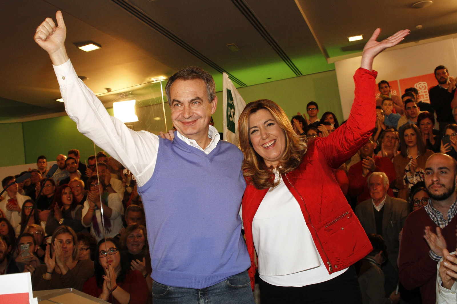 Zapatero y Susana Díaz, en un acto del PSOE