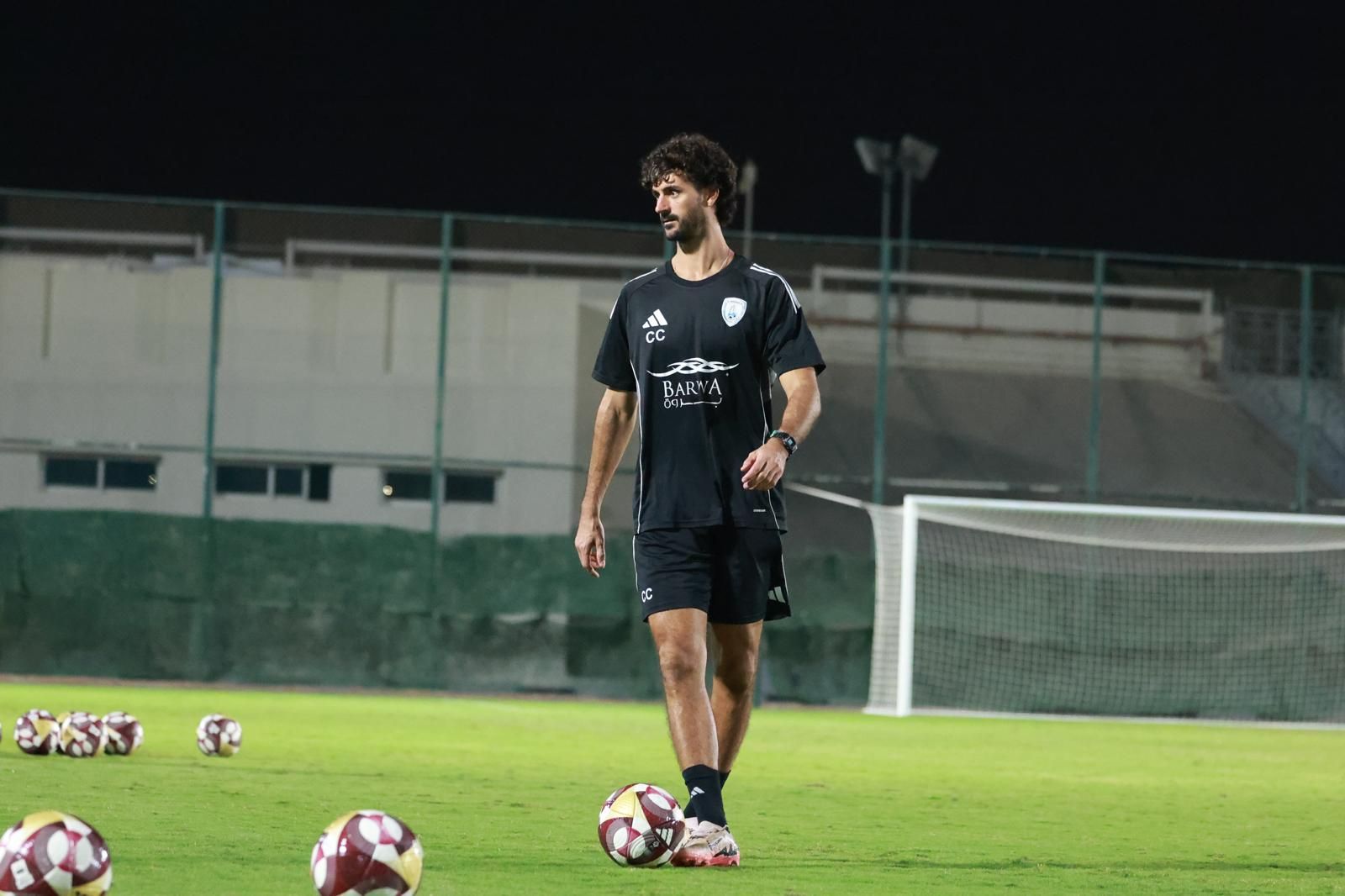 Christian Castilla en uno de los entrenamientos en Doha