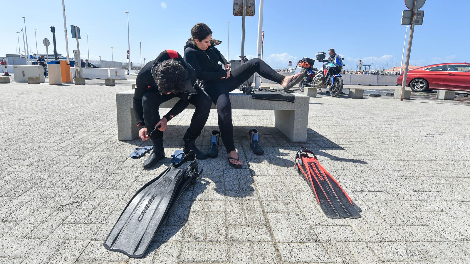 Fotos de la salida para la inmersión colectiva naconal de buceo en Tarifa