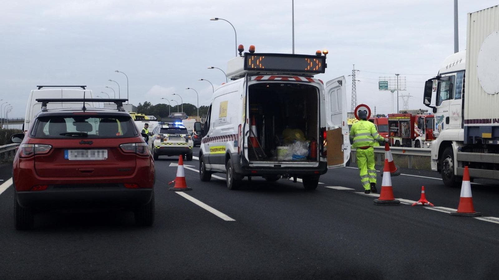Momento del accidente captado por Huelva Información