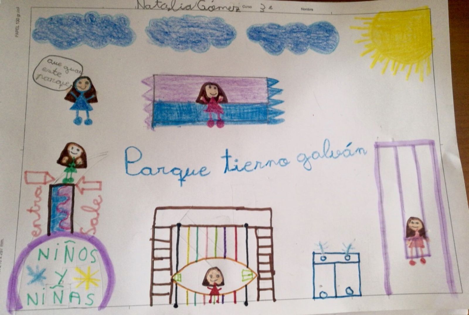 Así imaginan los niños de Montilla el futuro parque Tierno Galván, 'la pradera'