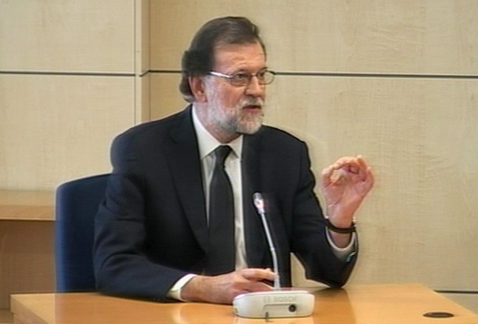 Rajoy, mientras declaraba como testigo por el caso Gürtel.