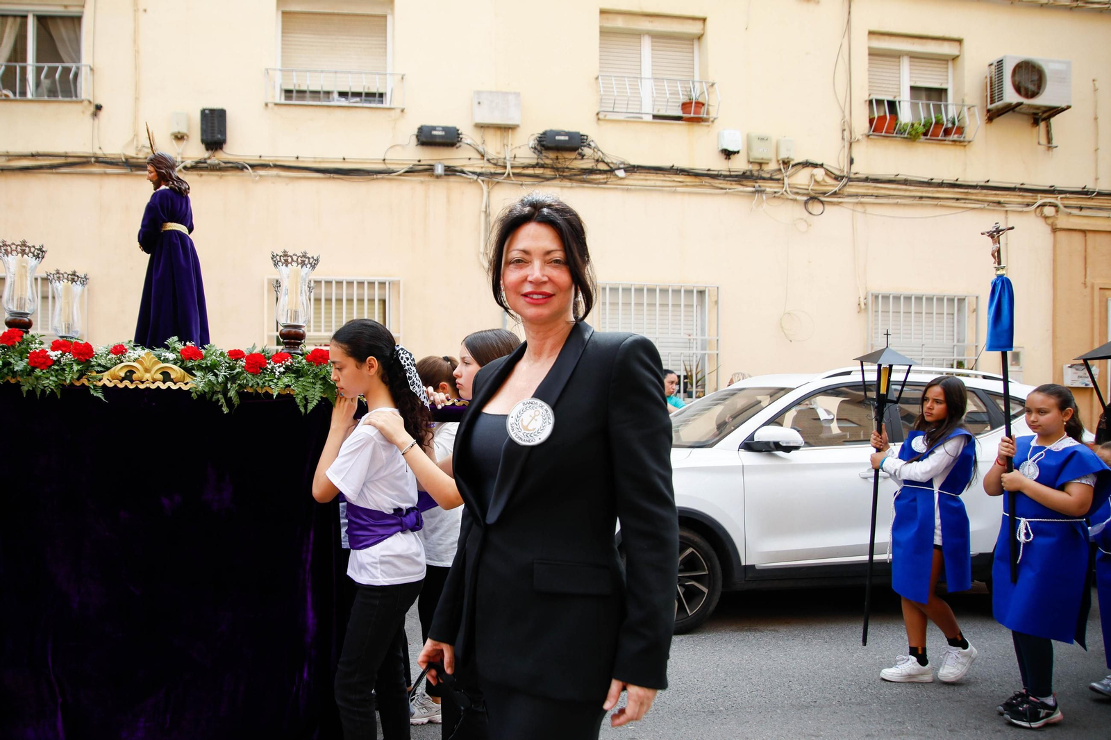 Las imágenes del CEIP San Fernando de El Zapillo de la ciudad de Almería en procesión en el viernes de dolores