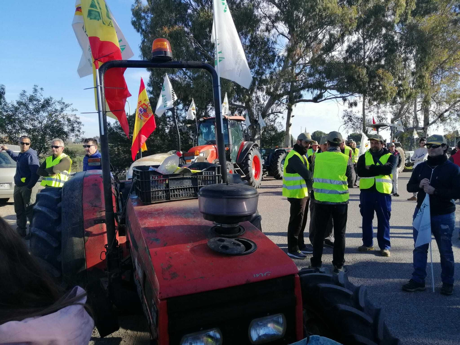 Las imágenes de los preparativos de la tractorada de Sevilla