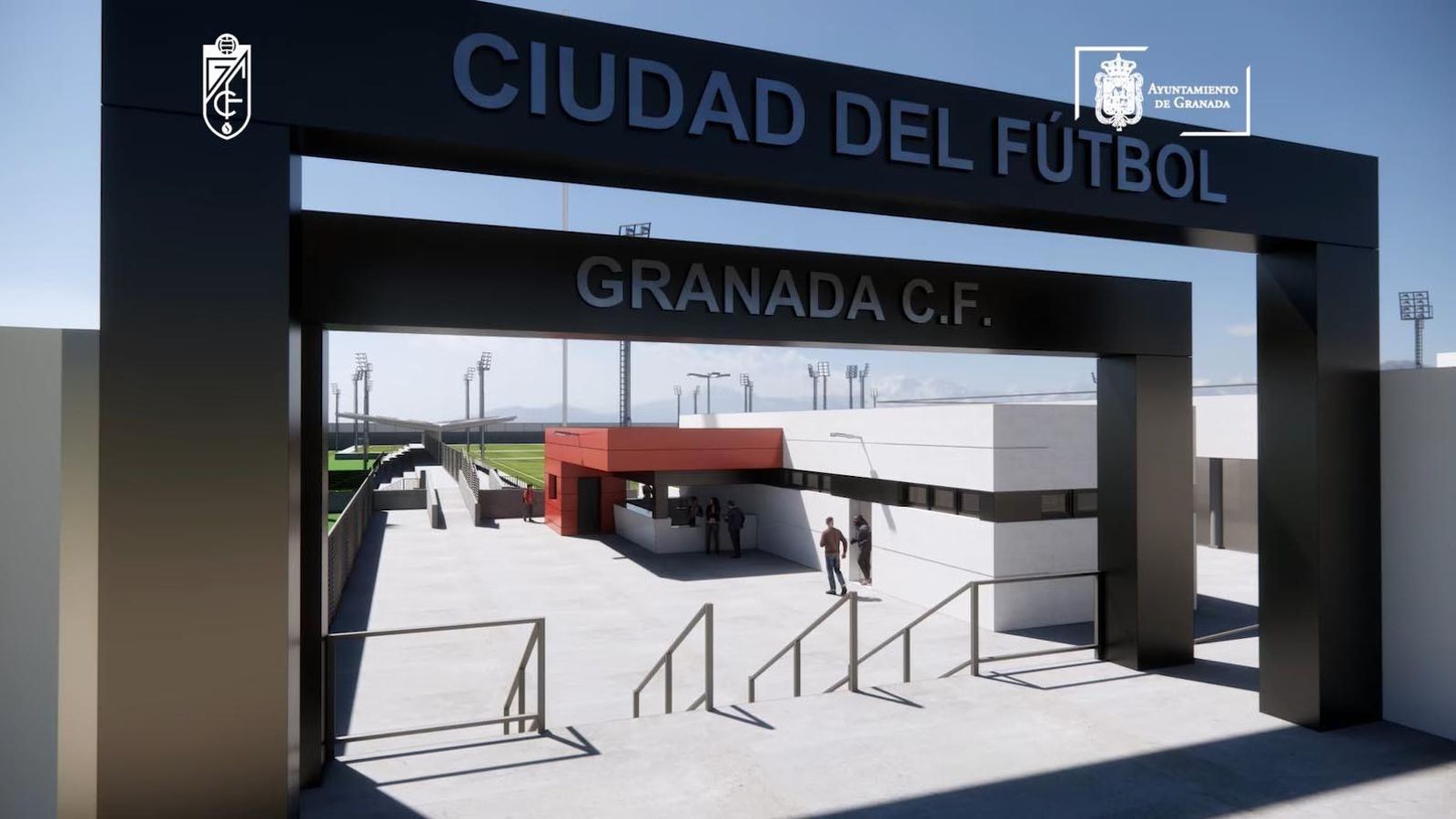 Pórtico de entrada para la cantera y el público de los partidos del Granada CF
