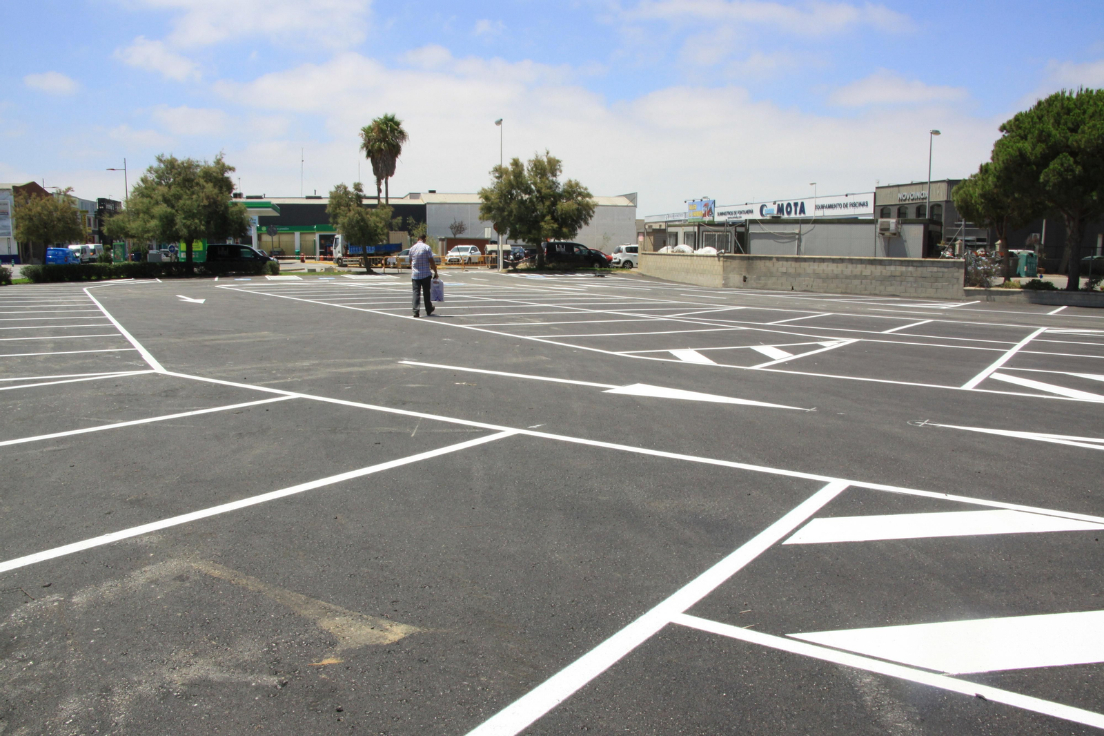Estado en el que se encuentra la bolsa de estacionamiento de Urbisur con la señalización ya finalizada.