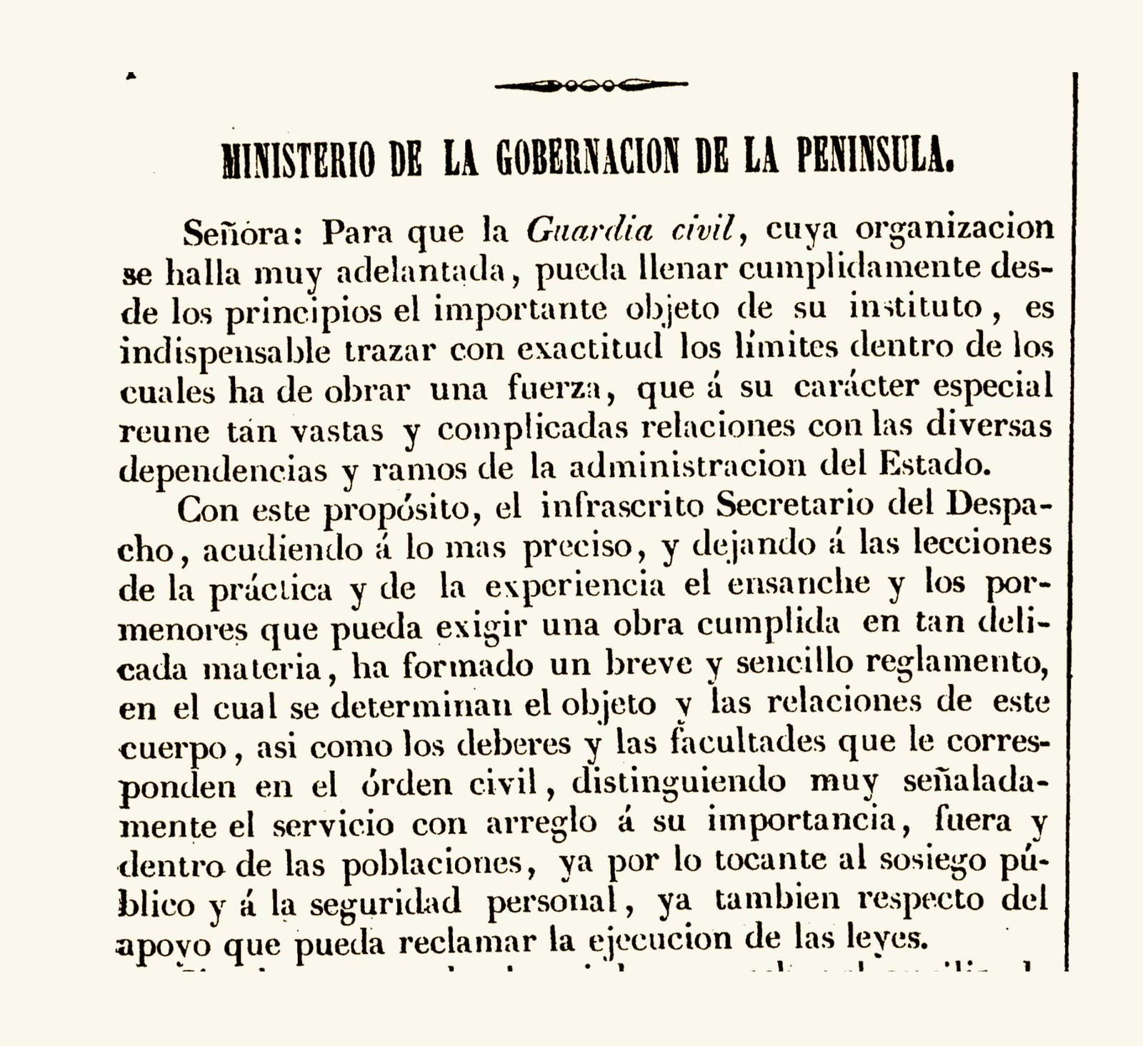 Real Decreto del 9 de octubre de 1844.