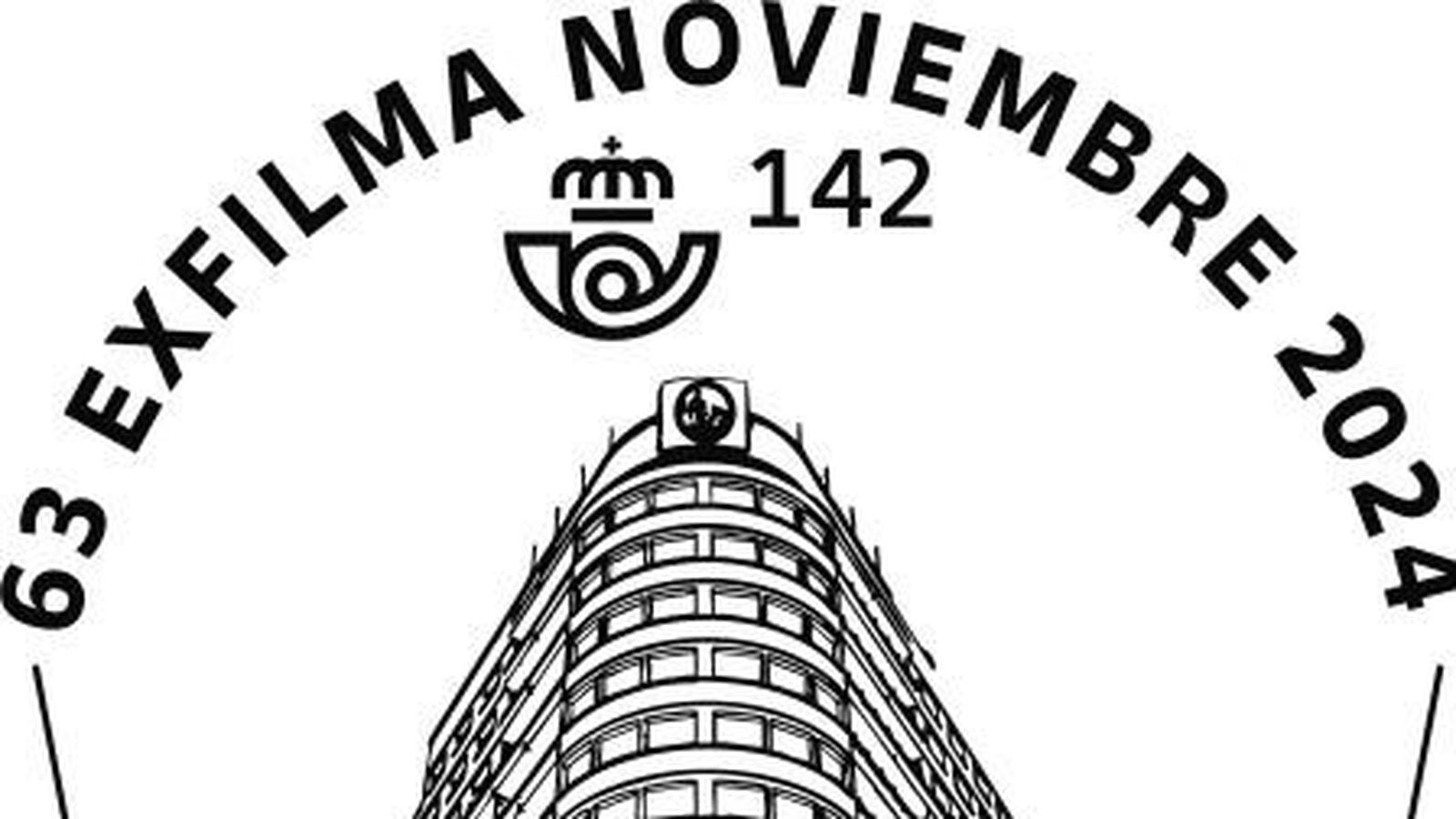 La imagen del AC Hotel Málaga Palacio, plasmada en un matasellos de Correos