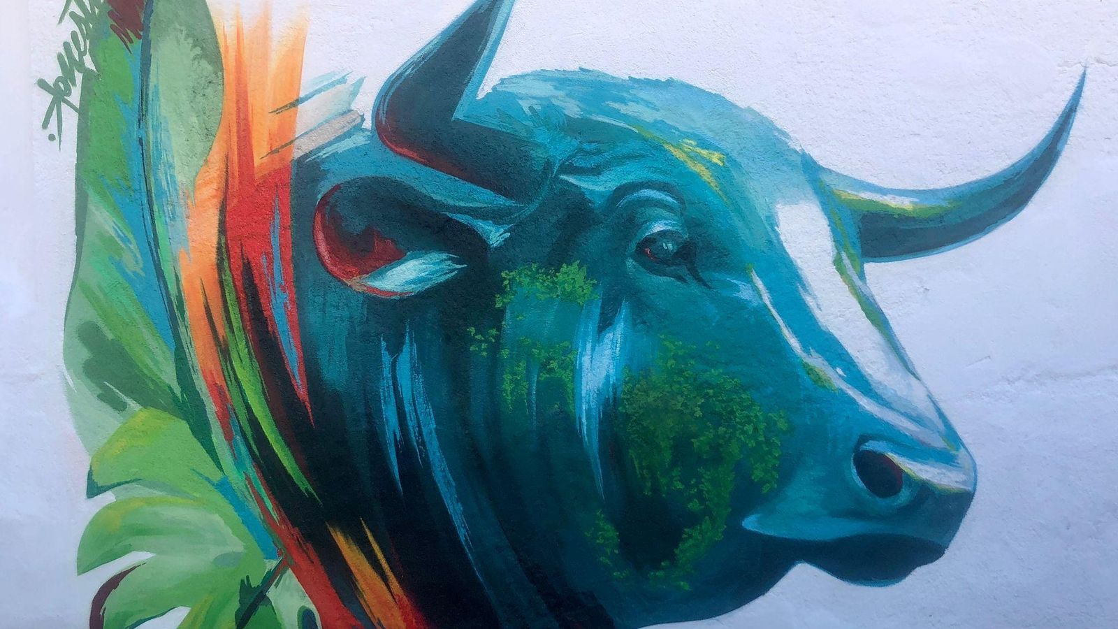 ‘Forest Bull’. Mural con el que ha participado el onubense en la Liga Nacional de Graffiti en San Martín de Valdeiglesias