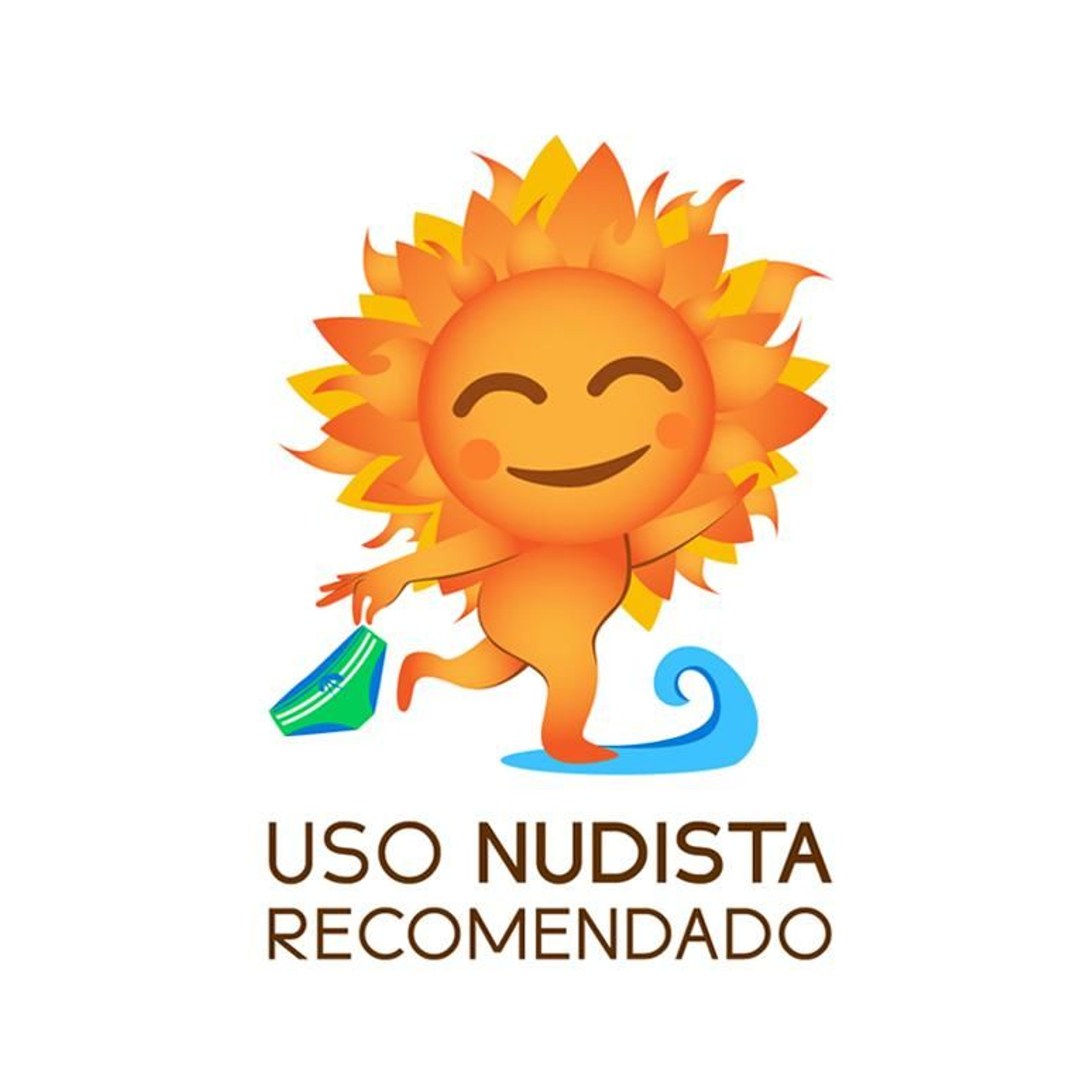 Distintivo que debe aparecer en las zonas recomendadas para el nudismo.