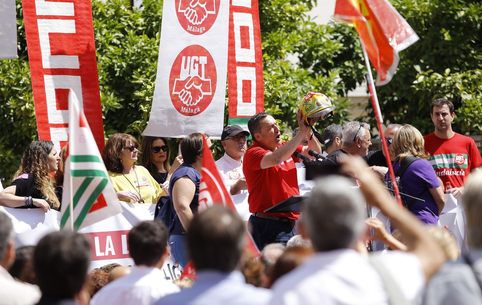 Las mejores fotografías de la manifestación del 1 de mayo en Málaga