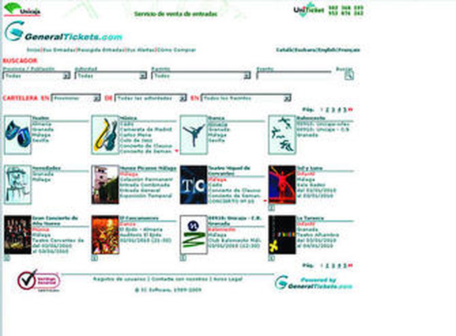 Página en pruebas de Uniticket desde la que algunos aficionados realizaron una supuesta compra de entradas.