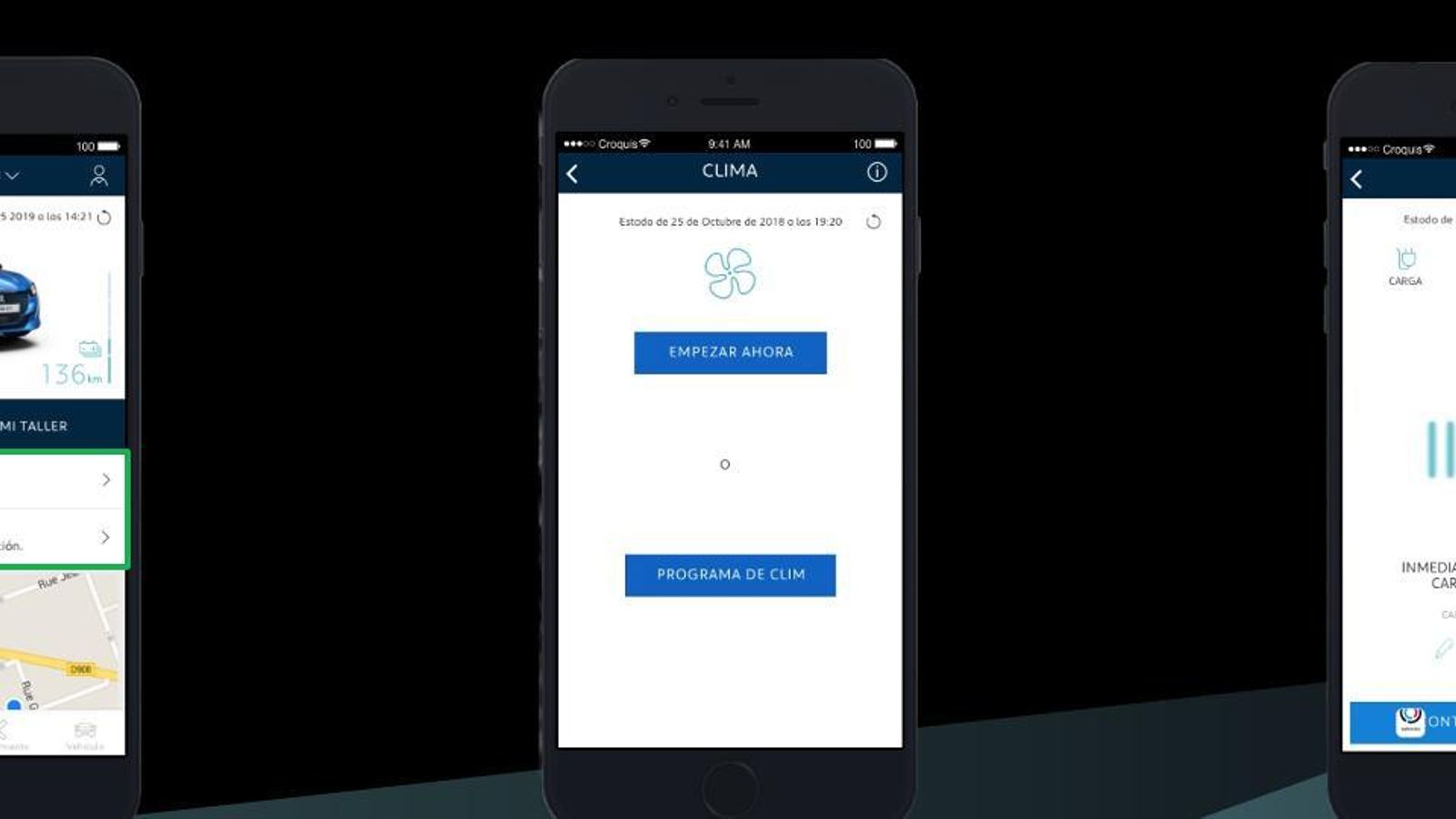 La aplicación MyPeugeot permite programar tanto carga como climatización desde el móvil.