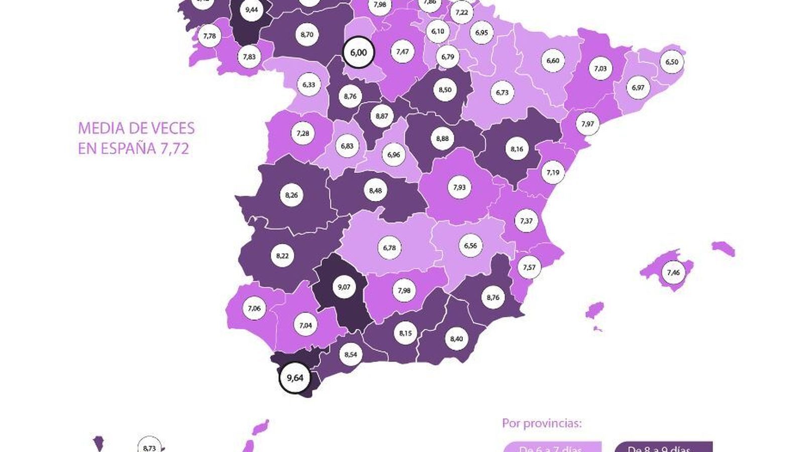 Mapa del hábito sexual en pareja en España de Diversual.