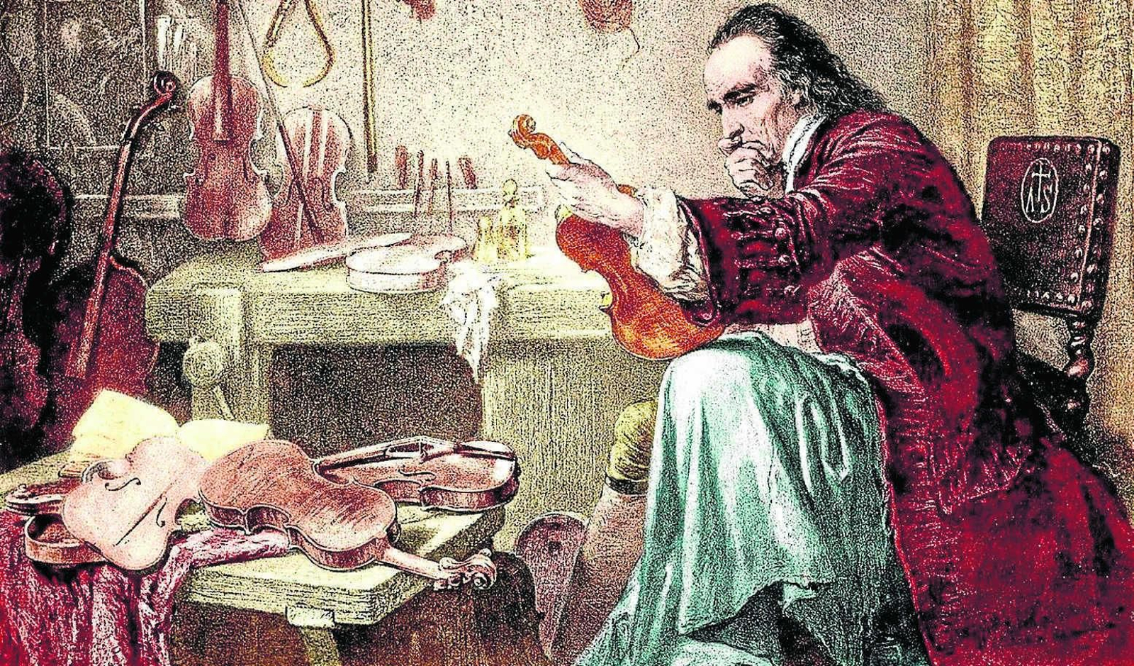 Antonio Stradivari, en una pintura de d'Edouard Hammam (www.wikiwand.com).