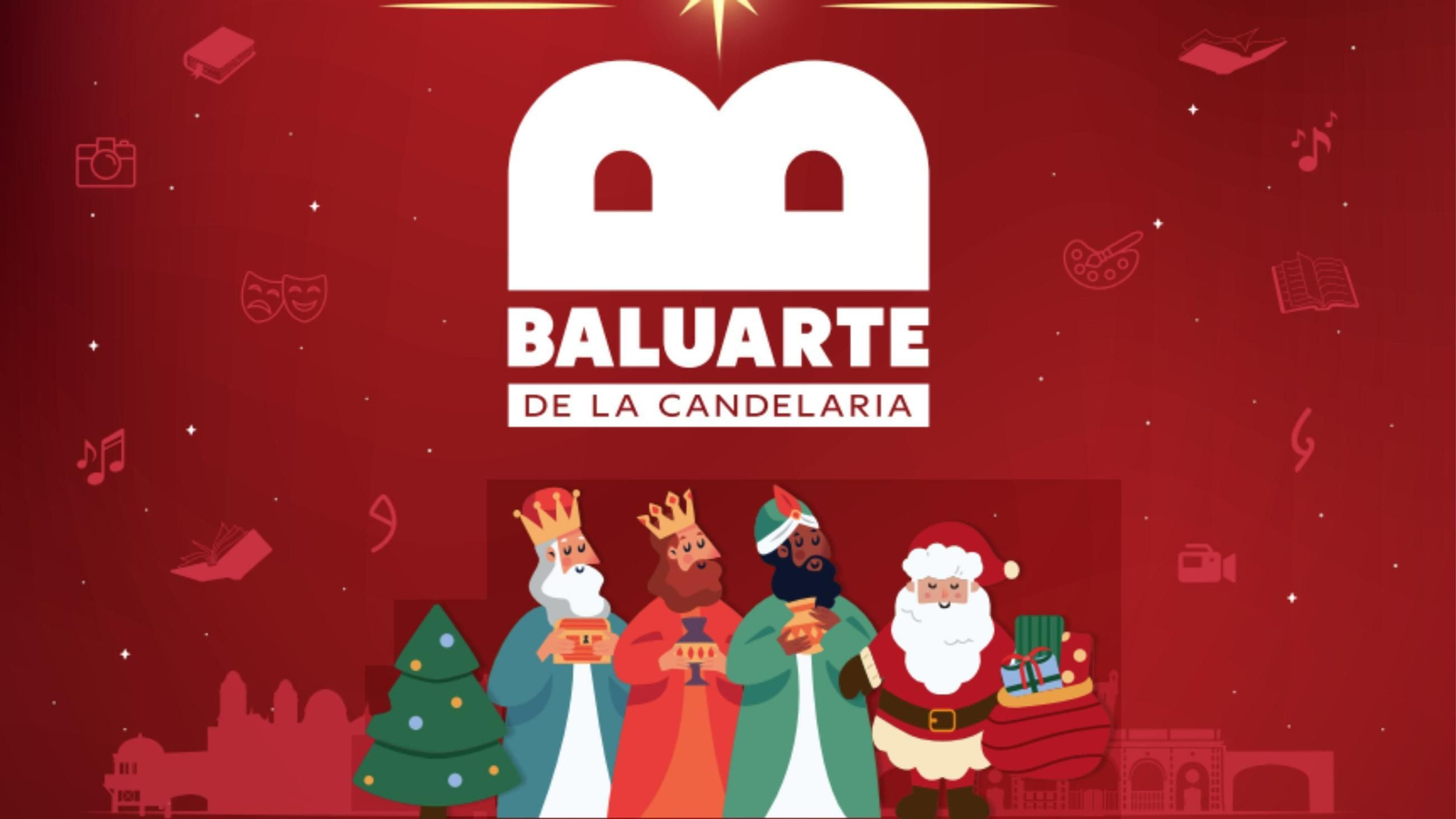 Cartel de Cultura en Navidad en el Baluarte de la Candelaria.