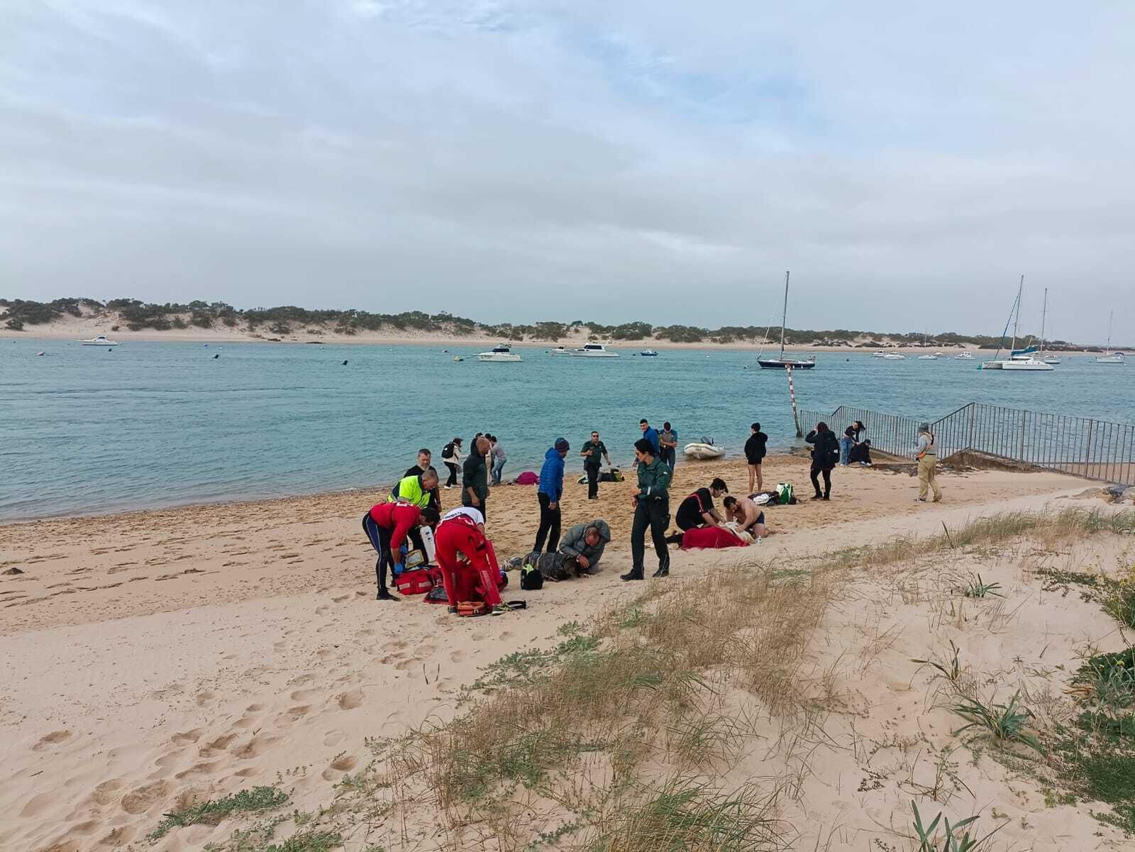 Imágenes de los migrantes que han llegado a Sancti Petri Imágenes de los migrantes que han llegado a Sancti Petri