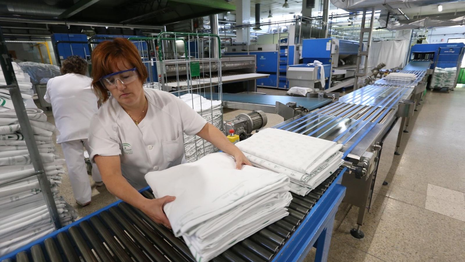 La ropa preparada en la zona limpia.