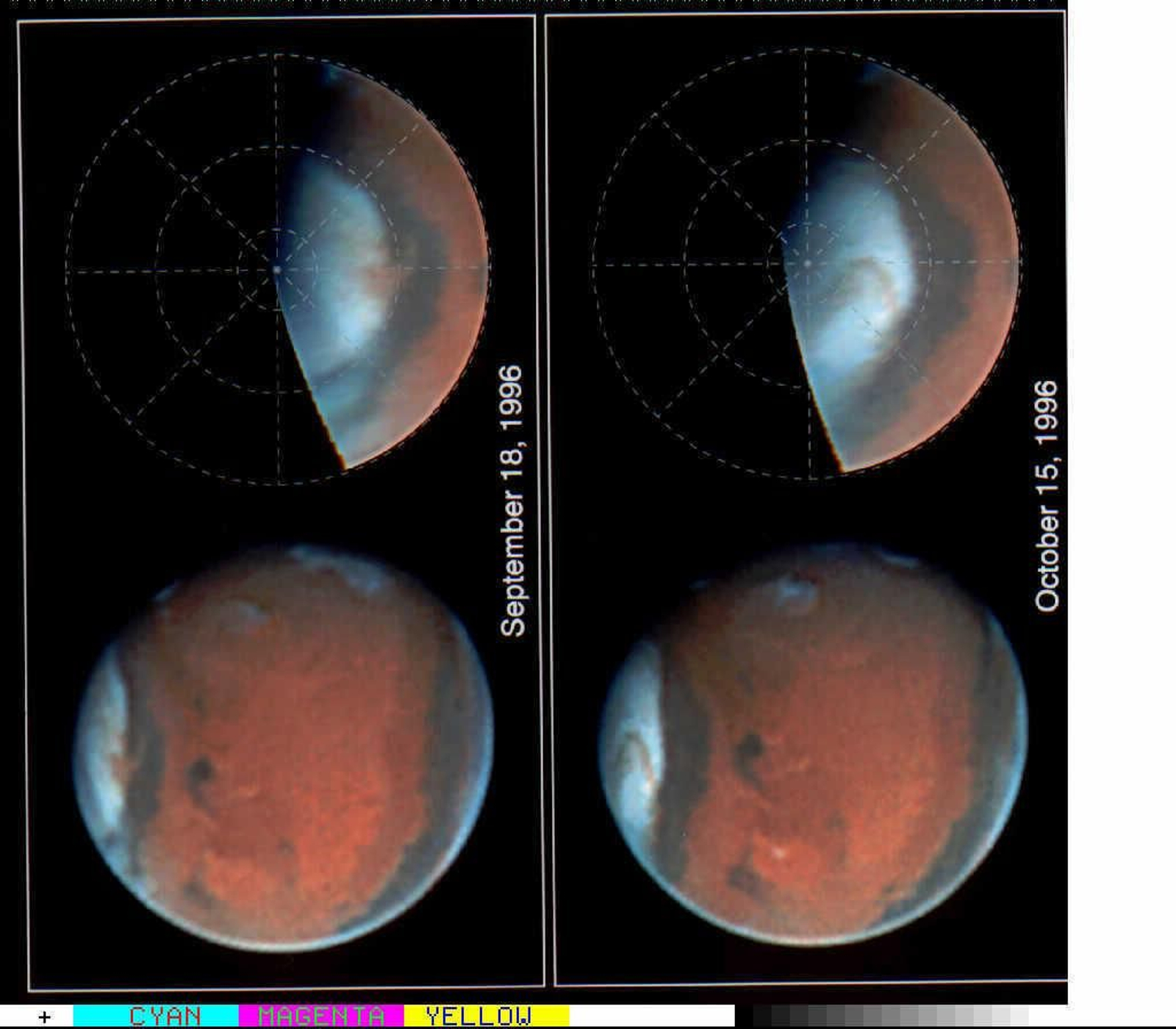 Varias imágenes de Marte realizadas en 1996