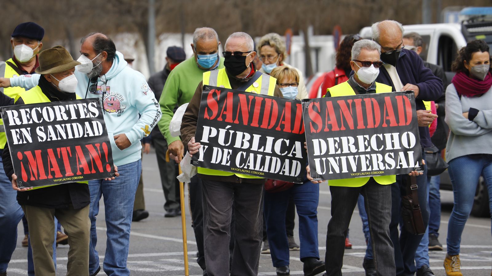 Asistentes a la manifestación de este sábado.
