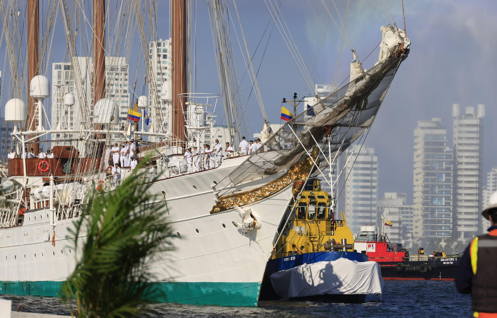Las imágenes de la parada del 'Juan Sebastián de Elcano' en Cartagena de Indias (Colombia)