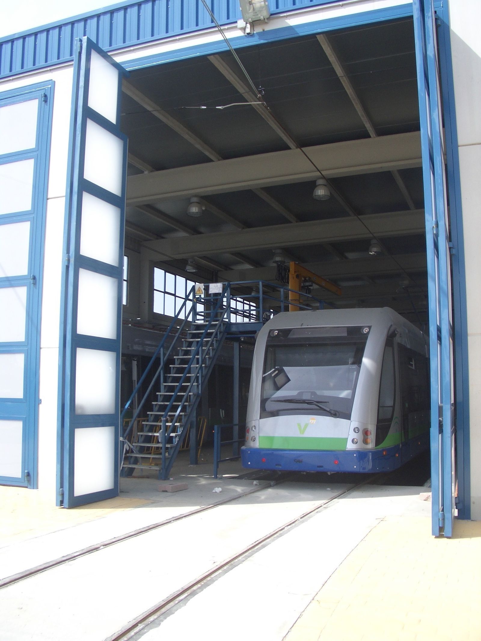 Tranvía en las cocheras.