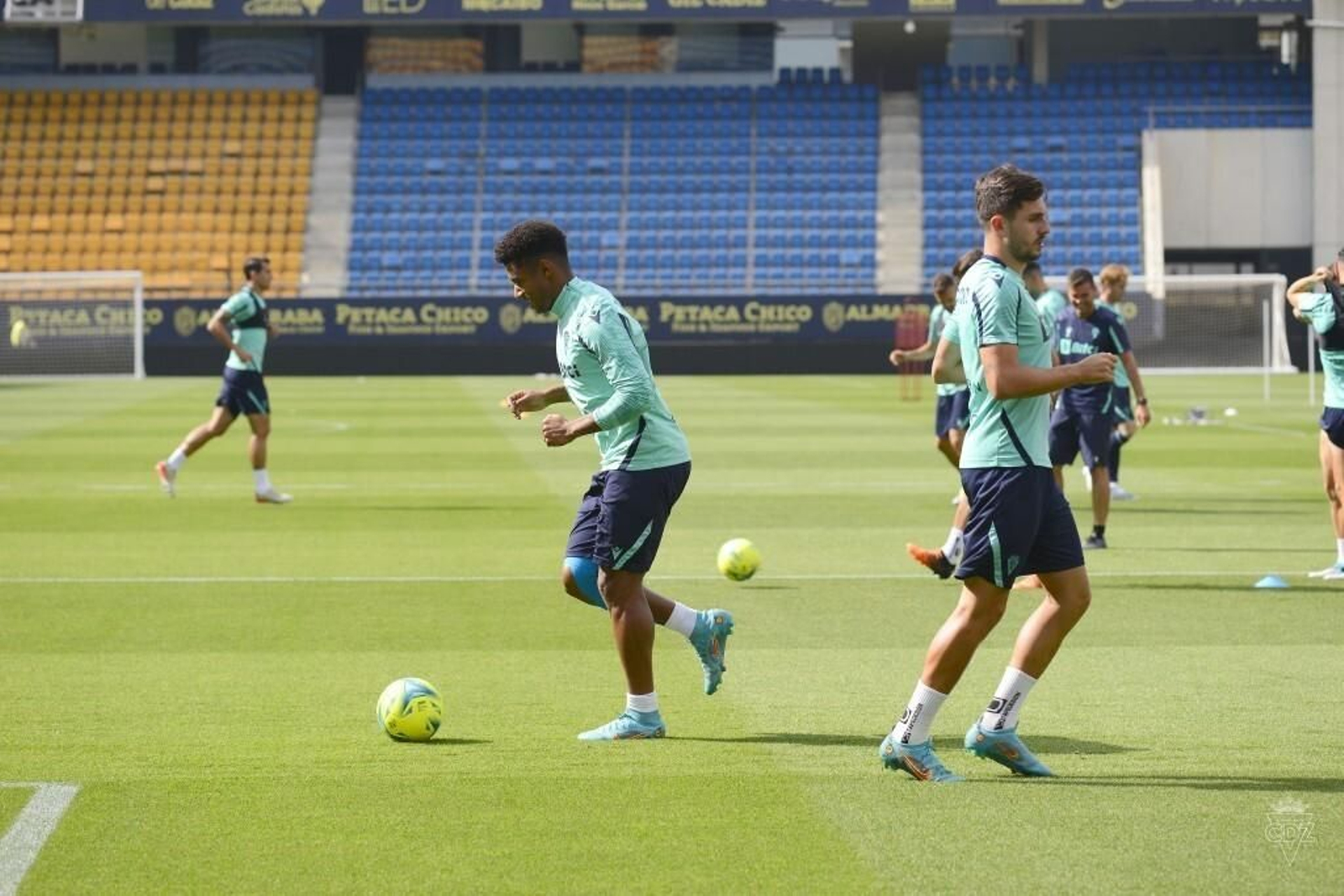 Lozano y Víctor Chust en el entrenamiento del sábado.