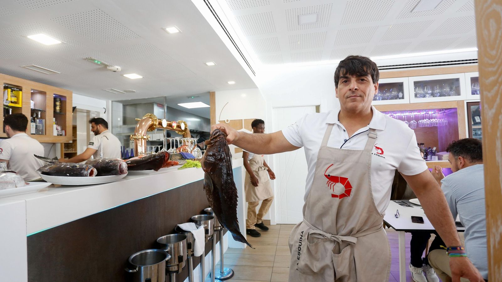 Juan Moreno durante el servicio Juan Moreno durante el servicio