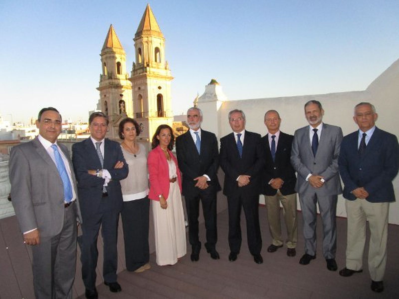 Fernando Querol, Manuel Estrella, Marta Dodero, Rocío Ortega, almirante Santiago Bolíbar, Javier de Torre, Santiago González, Vicente Ortells  y Marcial Gamboa.  Foto: Ignacio Casas de Ciria