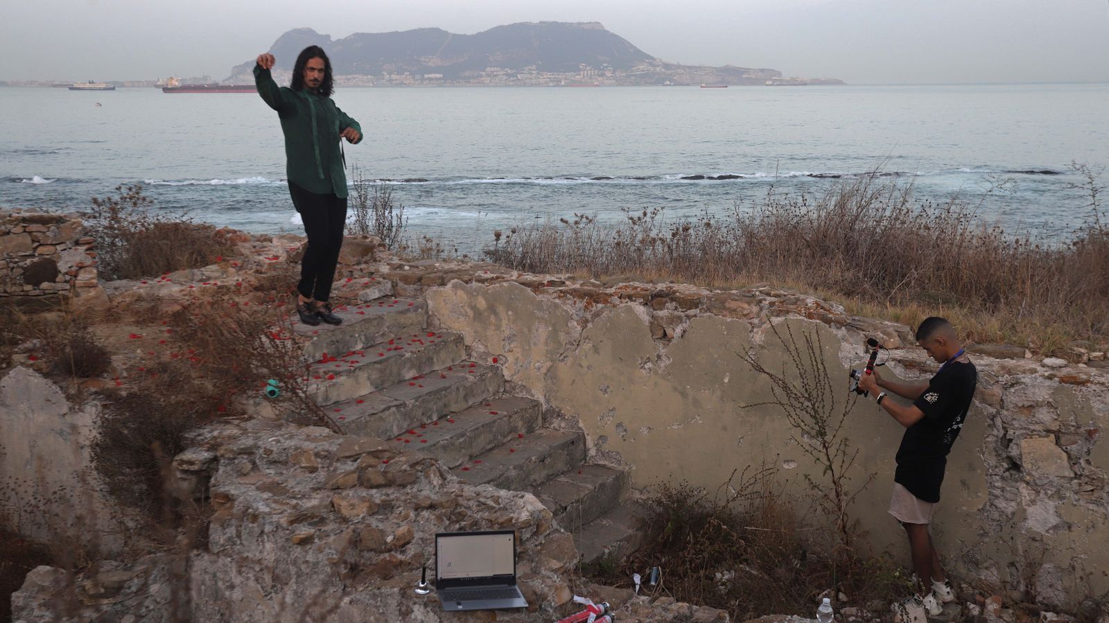 Fotos de la grabación en Algeciras del documental de Ghali Naoufal sobre la cultura árabe y española