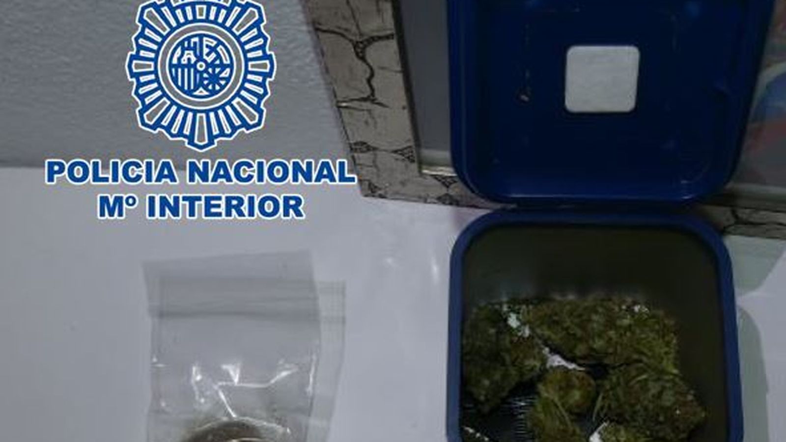 Cogollos y hachís hallados en la operación.