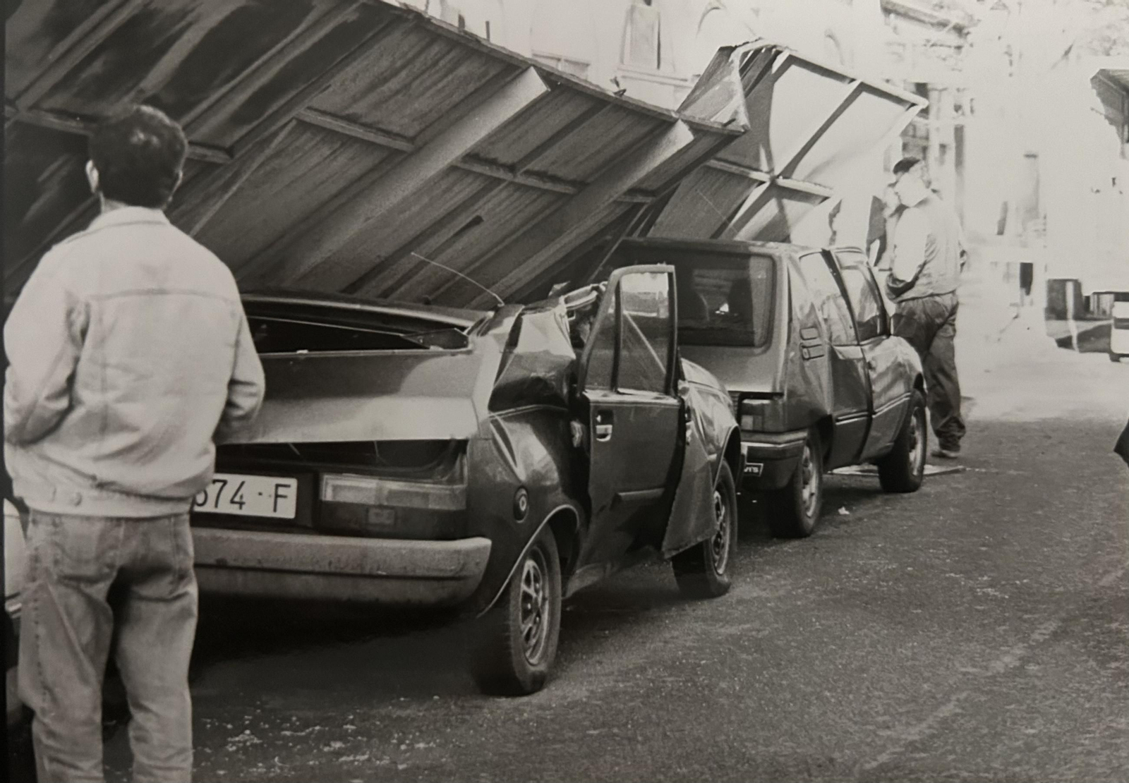 Efectos del temporal e inundaciones en el antiguo estadio Colombino de enero de 1996 en Huelva.