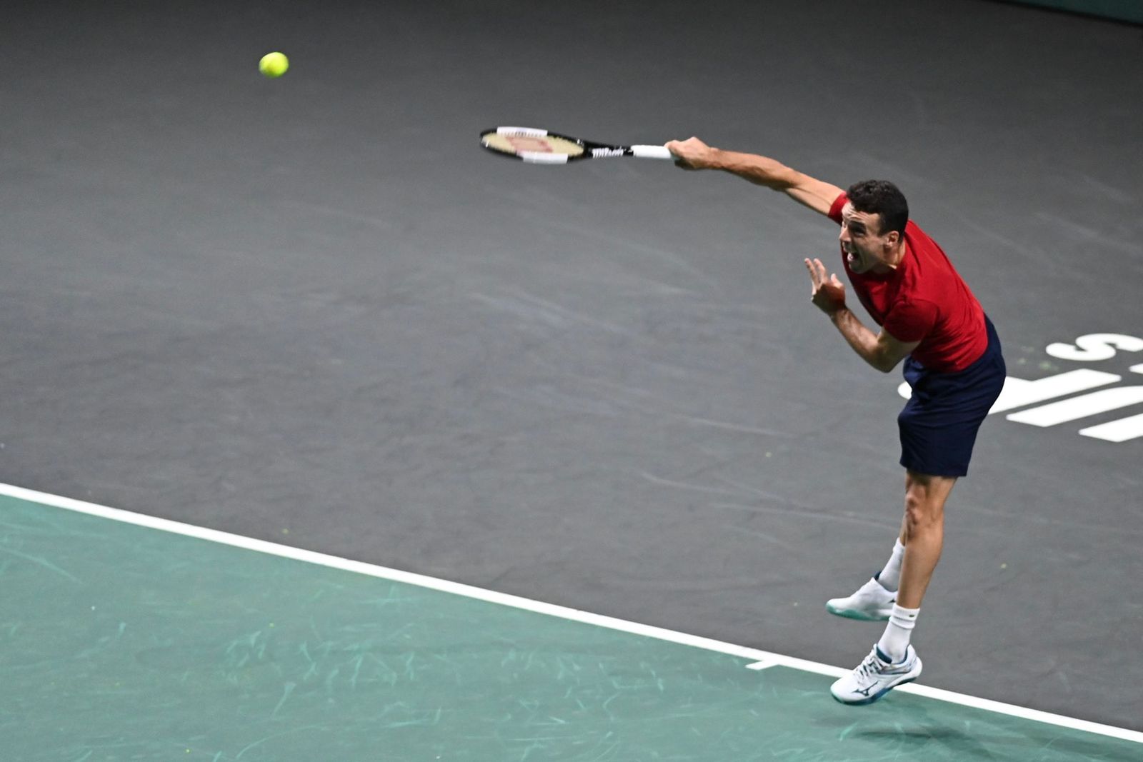 Los tenistas de la Copa Davis ya calientan motores en el Carpena