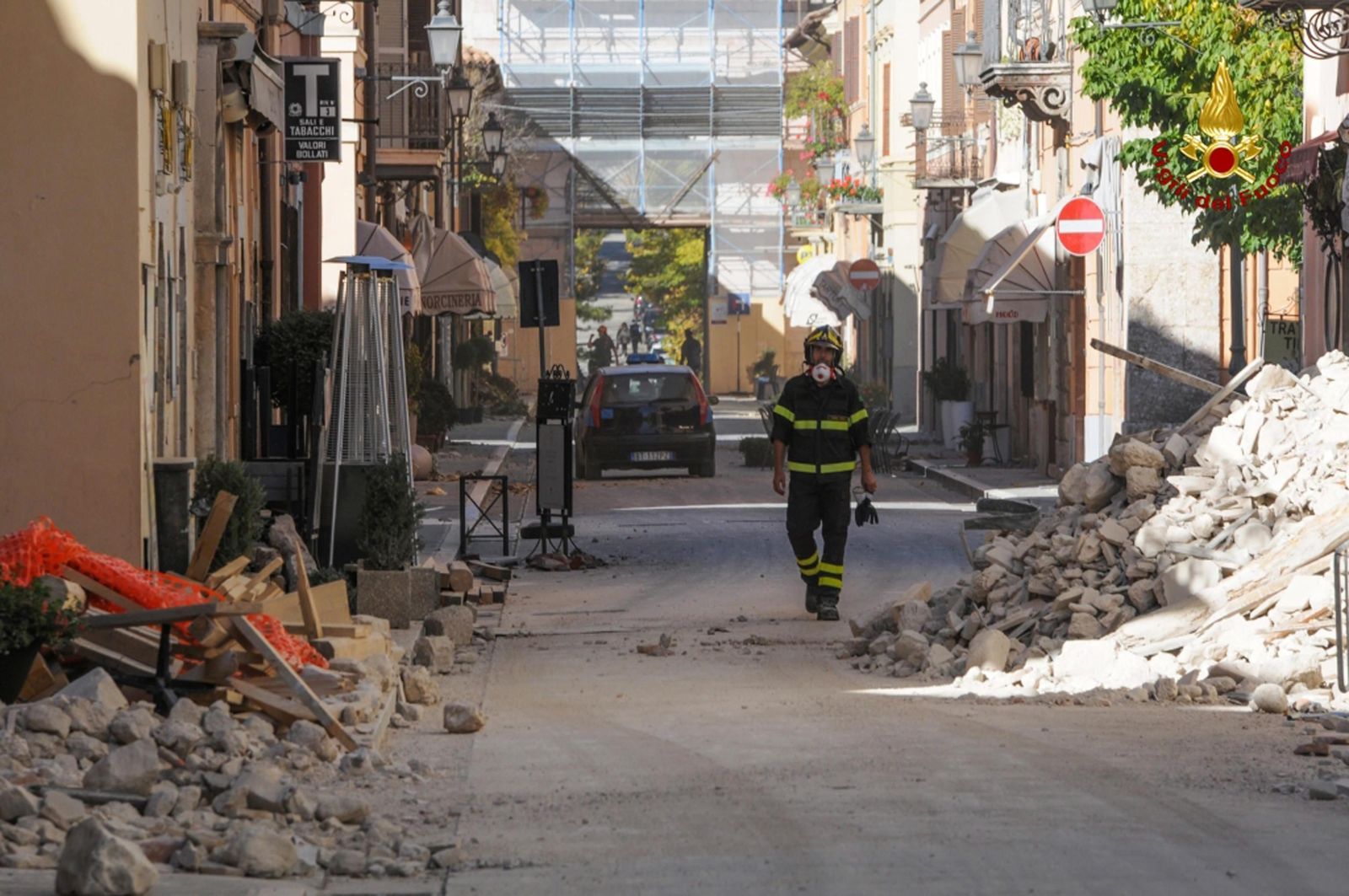 Imagen de la ciudad de Norcia tras el terremoto que sacudió el centro de Italia en 2016.