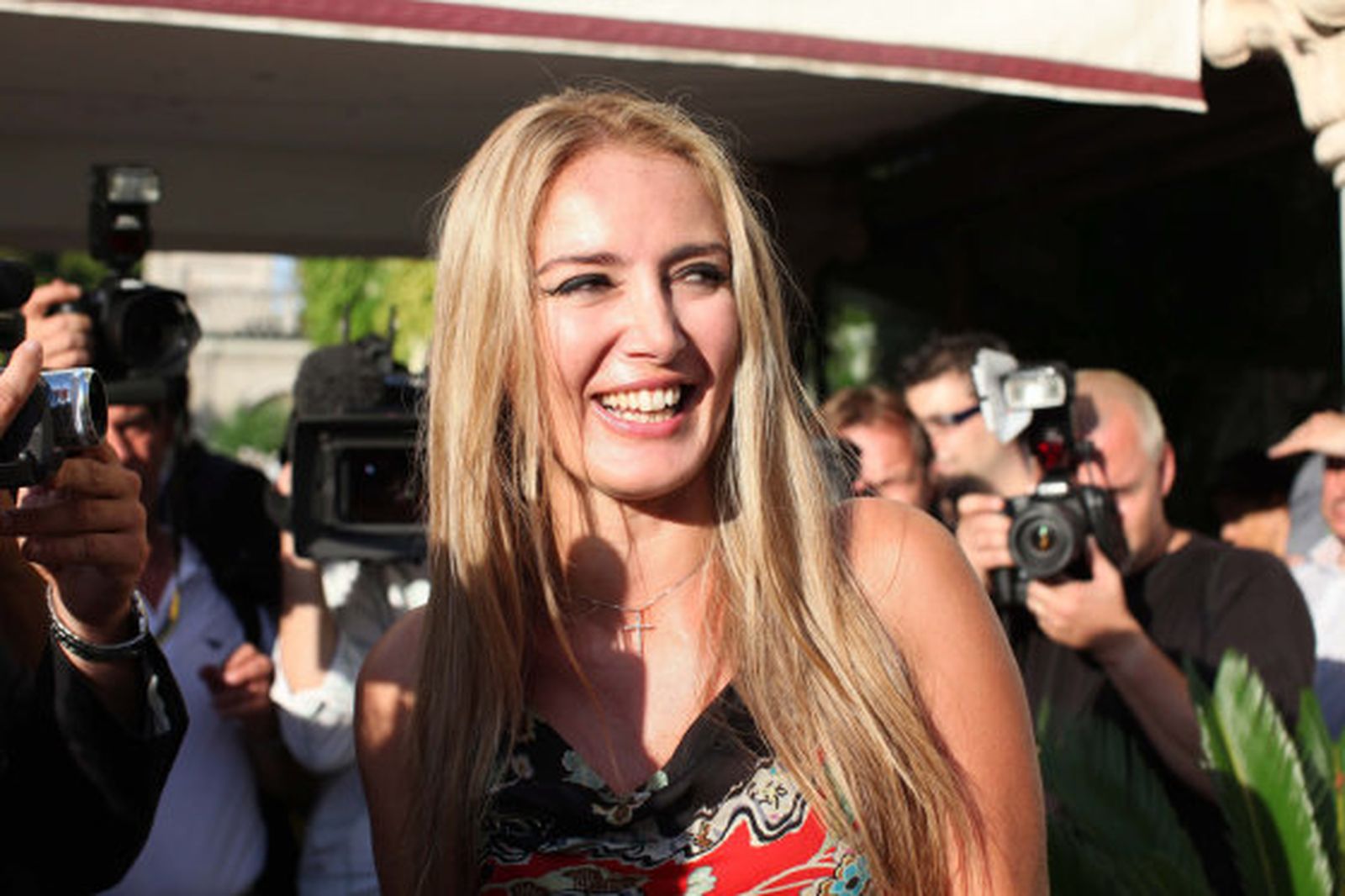 La prostituta de lujo Patrizia D'addario, en el festival.  Foto: EFE