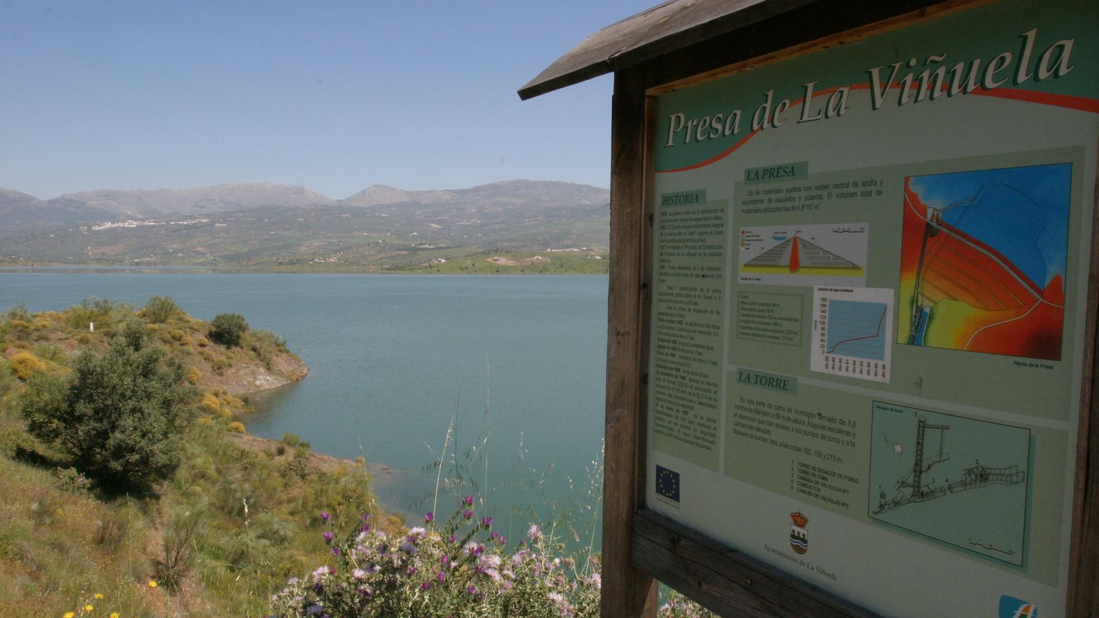Vista del pantano de La Viñuela en una imagen de archivo.