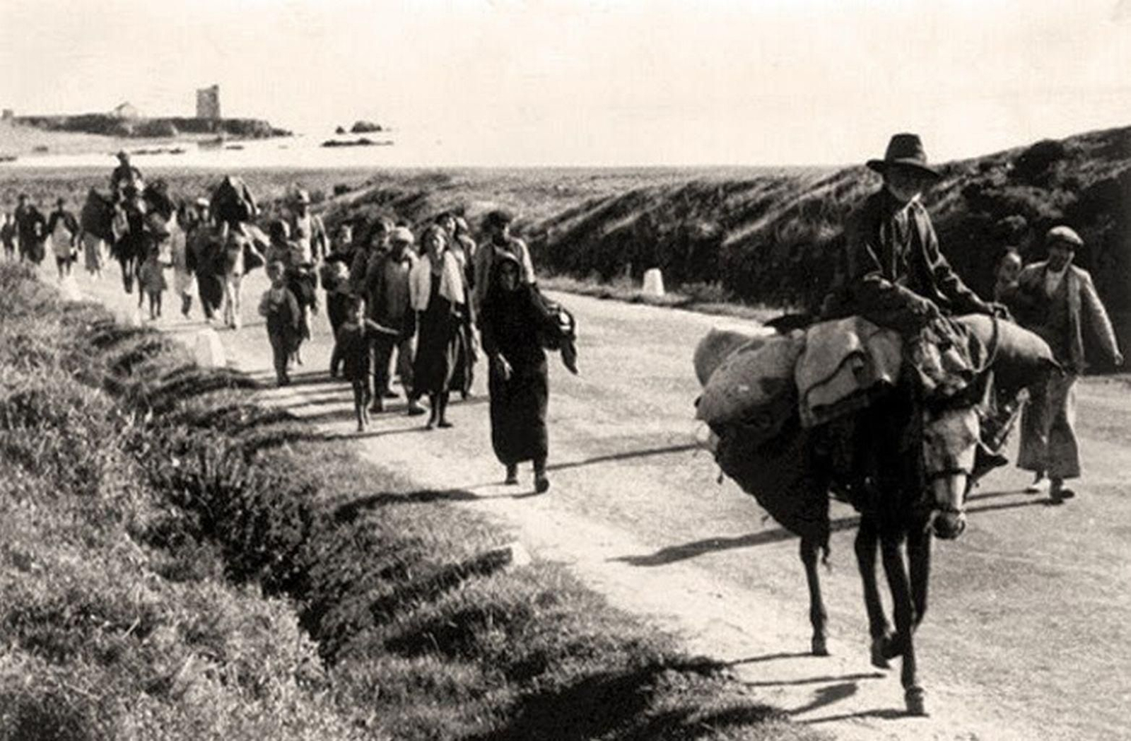 Imagen de la marcha de febrero de 1937, conocida como La Desbandá.