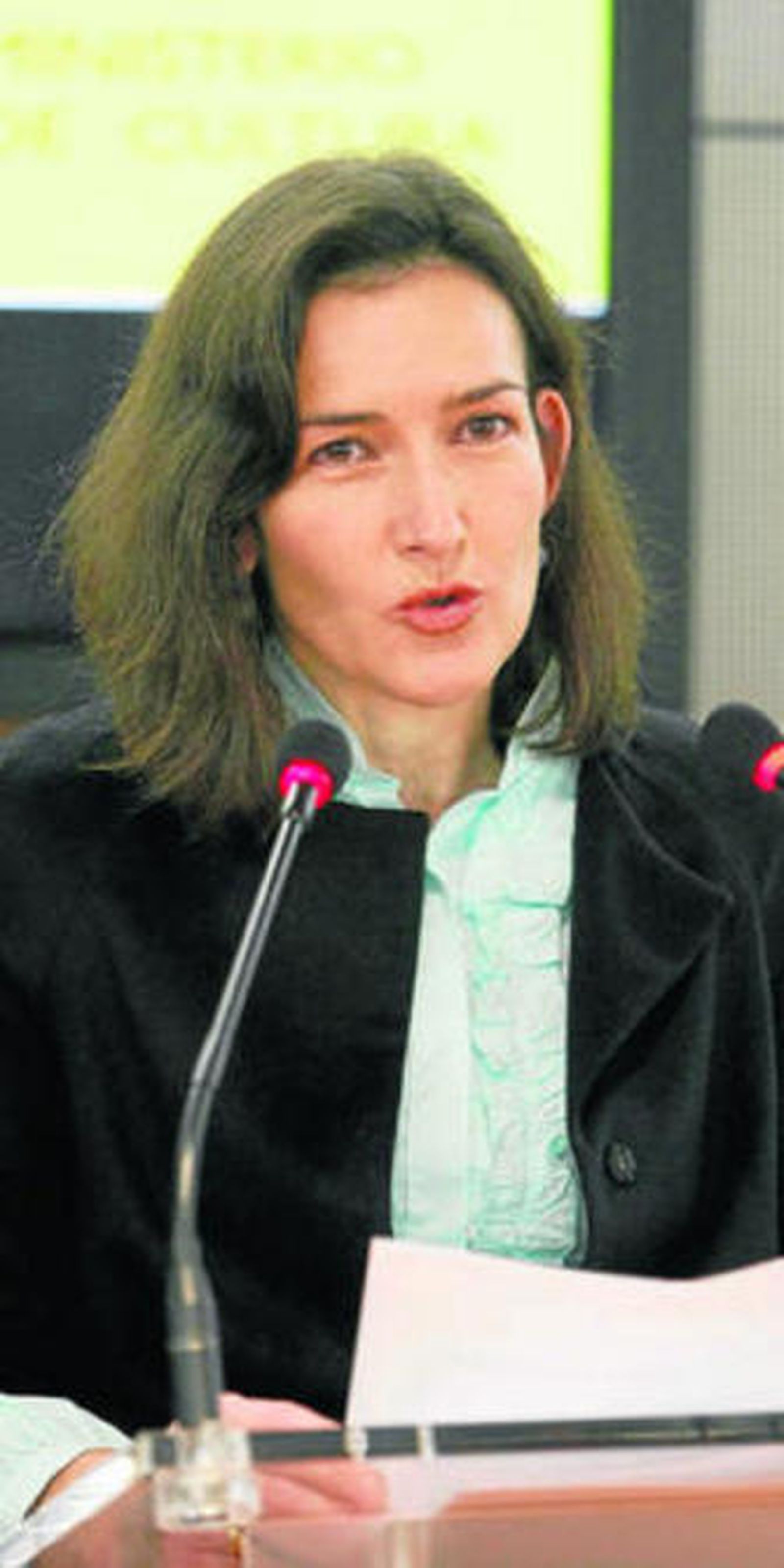 La ministra de Cultura, durante la rueda de prensa.