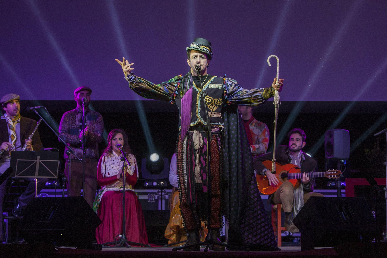 David Palomar pregonando el Carnaval de San Fernando en 2018.