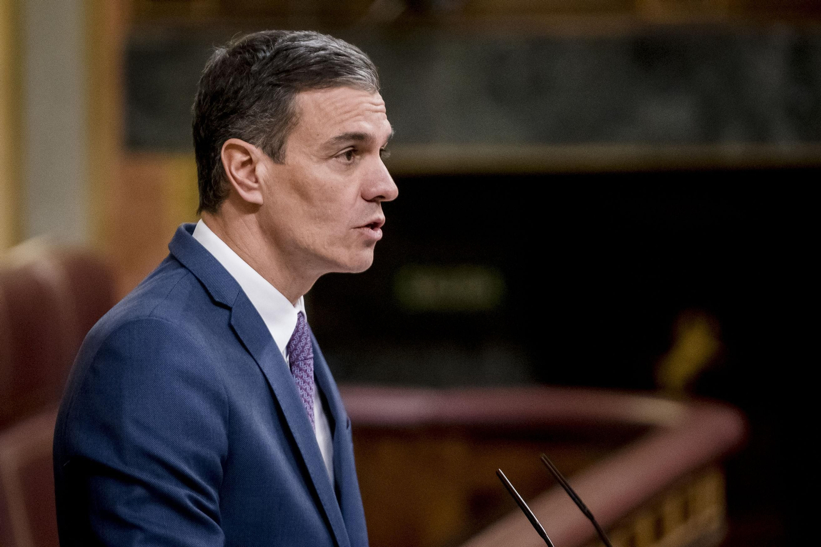 Pedro Sánchez durante una intervención en el Congreso. Pedro Sánchez durante una intervención en el Congreso.