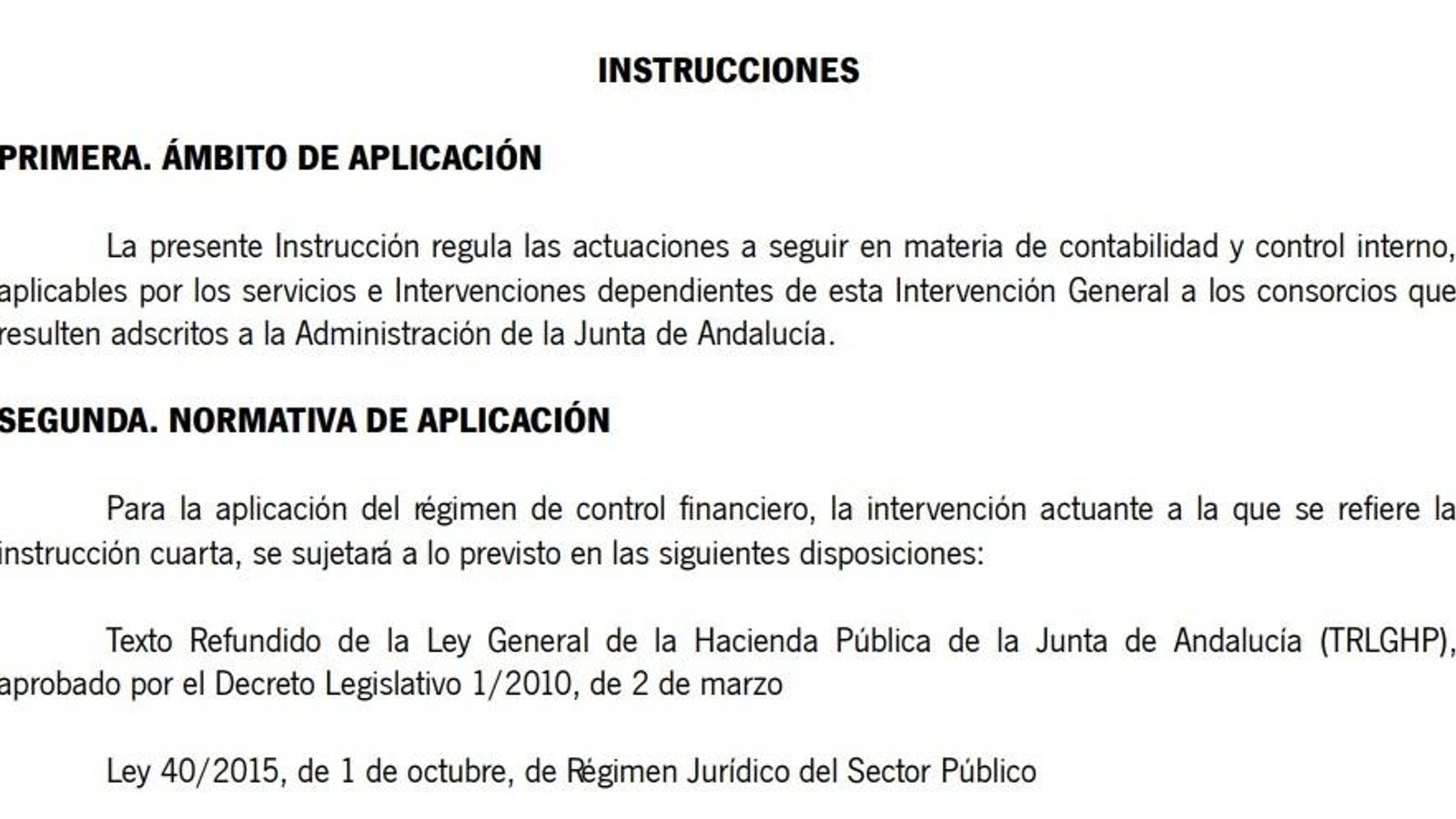 Instrucción de la Intervención de la Junta sobre el control del Parque de las Ciencias Instrucción de la Intervención de la Junta sobre el control del Parque de las Ciencias