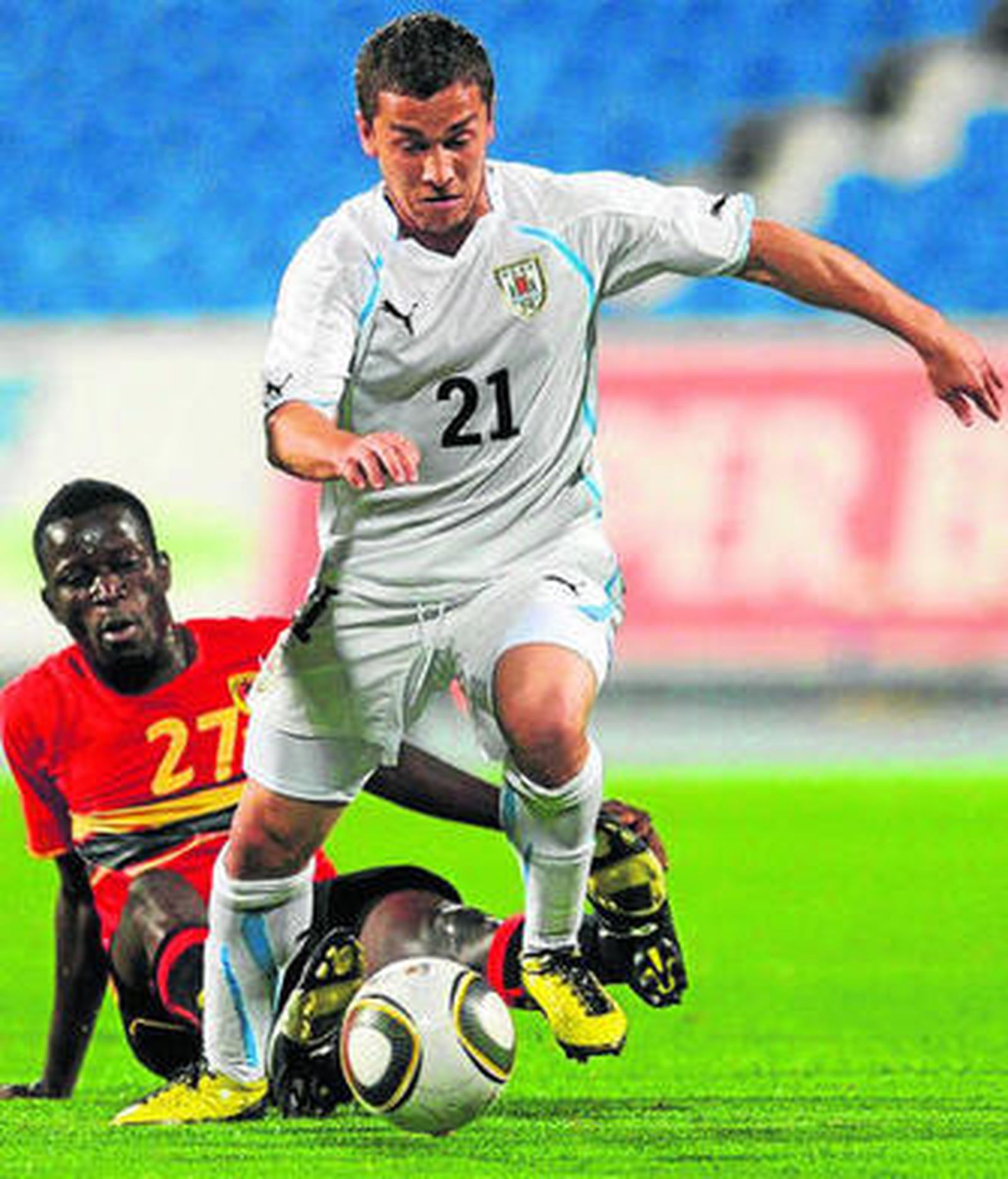 Sebastián Fernández, en un amistoso ante Angola en agosto.