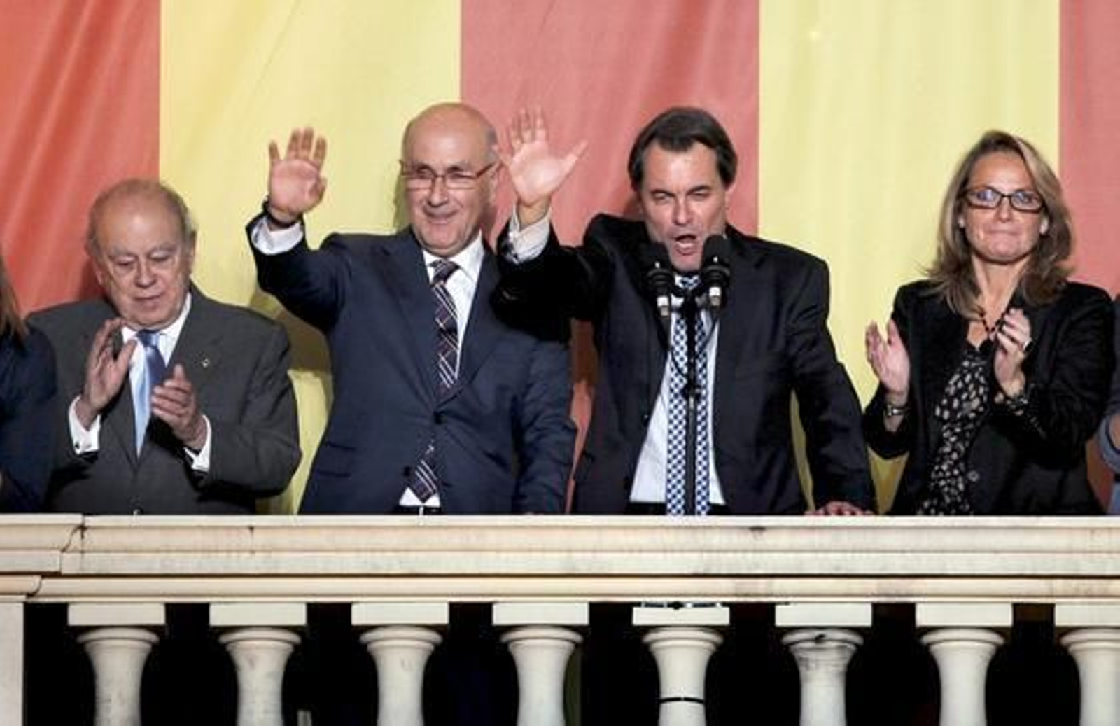 Arut Mas, líder de CiU, triunfa en las elecciones con 62 diputados.  Foto: EFE