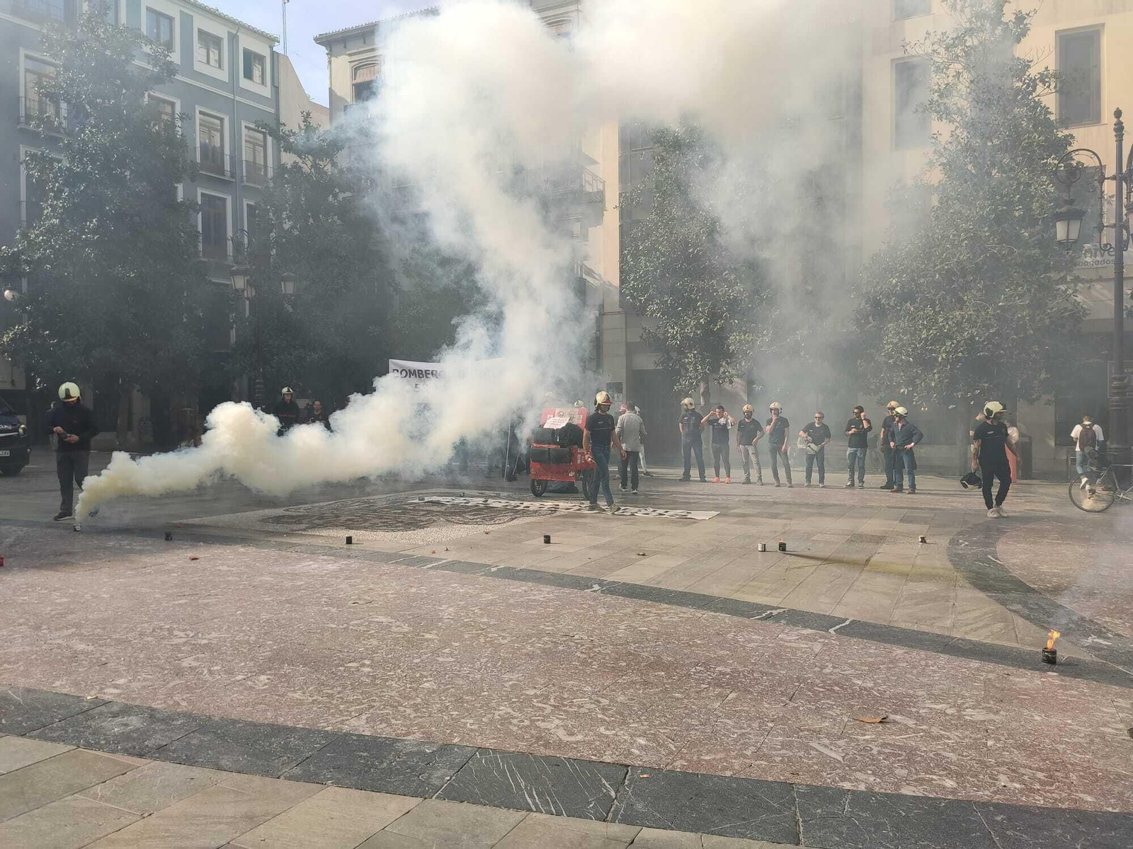 Imagen de la protesta en la Plaza del Carmen.